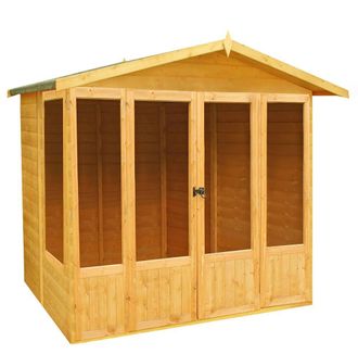Shires Parham Shiplap Summerhouse Garden Sun Room Approx 7 x 7 Feet in Brown
