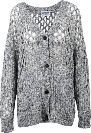 Moschino Cardigan Traforato - Dames - Vesten - Grijs - S - Katoen - Truien & Vesten