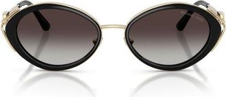 Michael Kors Key West 53mm Oval Sunglasses in Black /Grey Gradient Black at Nordstrom