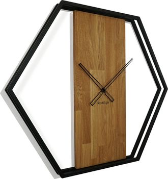 OEM Reloj De Pared De Madera Para Sal&oacute;n Loft Hexagon 80 Cm