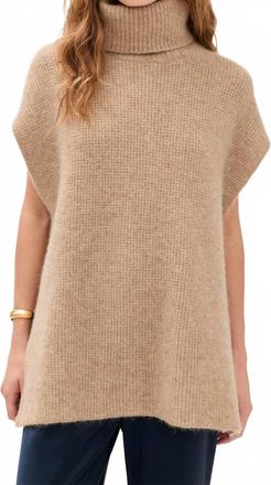 James Perse Womens Waffle Knit Funnel Neck Tunic Top In Camel