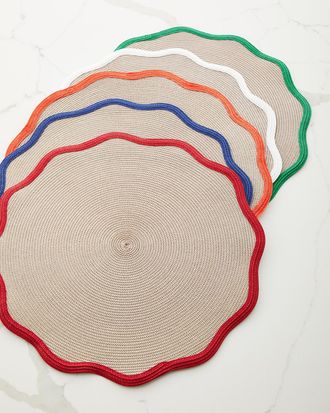 Deborah Rhodes Spring Scallop Border Placemats, Set of 4