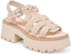 Dolce Vita Latice Strappy Sandal in Oatmeal Knit at Nordstrom Rack, Size 8.5