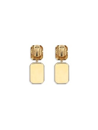 Alessandra Rich Crystal-Drop Clip-On Earrings - Gold