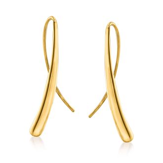 Ross-Simons 14kt Yellow Gold Long Teardrop Earrings