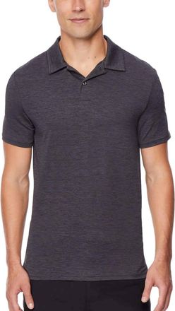 32 Degrees Ultra Lux Collared Polo In Black Space Dye