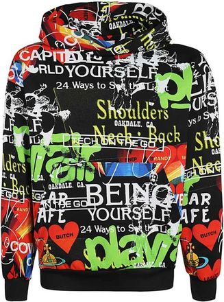 Vivienne Westwood Hoodie met All Over Print - Heren - Hoodies - Veelkleurig - XS - Katoen - Hoodies & sweatvesten