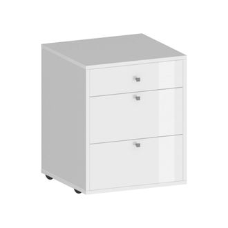 Dmora C&oacute;moda Yorgos, C&oacute;moda Para Dormitorio, C&oacute;moda Con 3 Cajones, 47x45h61 Cm, Blanco, Con Embalaje Reforzado - Dmora