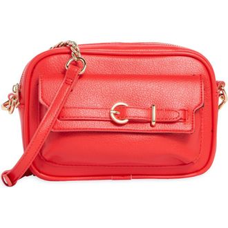 Madden Girl Textured Faux Leather Camera Bag in Scarlet at Nordstrom Rack