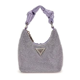 Guess Mini handtas Lua Strass - Dames - Tassen - Paars - Maat: ONE Size Satijn