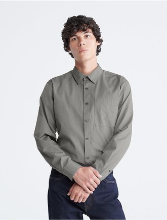 Calvin Klein Mens Button-Down Easy Shirt - Grey - XXL