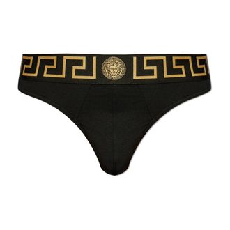 Versace Katoenen String Slip - Heren - Onderbroek - Zwart - L - Katoen - Ondergoed