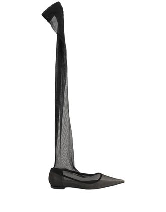 Dolce & Gabbana Tulle Over-The-Knee Flat - Black