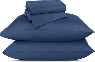 California Design Den Hotel Luxe 800 Thread Count 100% Cotton Sateen Sheet Set in Classic Blue at Nordstrom, Size Queen