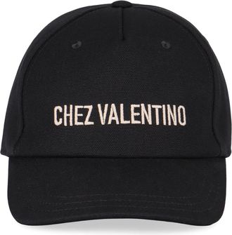 Valentino Garavani Katoenen Logo Baseball Cap - Heren - Petten - Zwart - 58 CM - Katoen - Accessoires