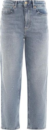 Just Cavalli Baggy Jeans met glitter - Dames - Cropped Jeans - Blauw - W28 - Katoen - Jeans
