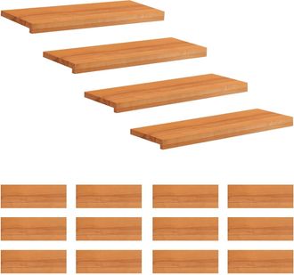 vidaXL Alfombras Para Escalones 16 Uds. 70 X 30 X 2 Cm Marr&oacute;n Claro Vidaxl