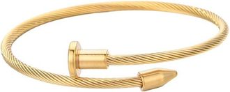 Adornia Adornia 18K Plated Stainless Steel Nail Head Wrap Cuff Bracelet