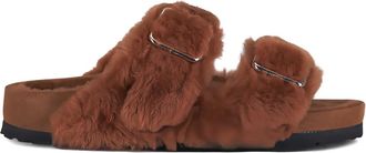 Birkenstock Sandali Arizona con rifinitura in shearling - Marrone