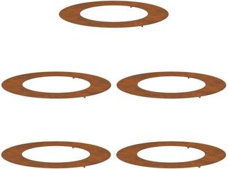 vidaXL Vidaxl - Flat Tree Rings 5 pcs Brown &Oslash;50 / 80 cm Weathering steel