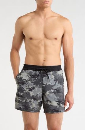 Volcom Lindo Print Swim Trunks in Black at Nordstrom Rack, Size Xx-Large