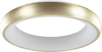 Beliani L&aacute;mpara De Techo Led De Metal Dorado Blanco Sint&eacute;tico Moderno Ataran