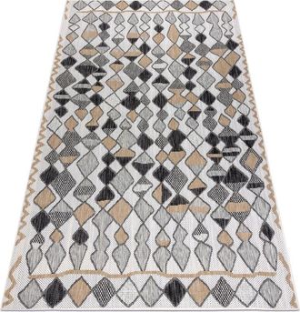 RugsX Rugsx - Carpet sisal cooper Diamonds, Zigzag 22217 ecru / black beige 160x220 cm