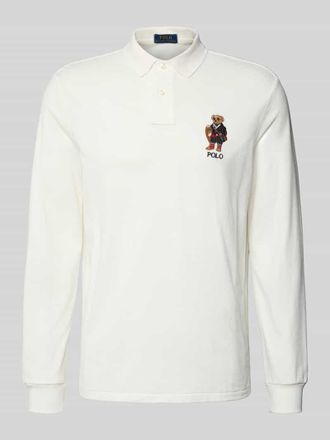 Polo Ralph Lauren Classic Fit Poloshirt mit Label-Stitching in Offwhite, Gr&ouml;&szlig;e XXL