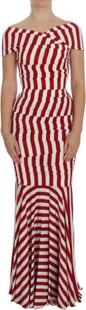Dolce & Gabbana Bodycon Jurk met Capmouwen- Volledige Lengte - Dames - Avondkleed - Rood - S - Kleedjes
