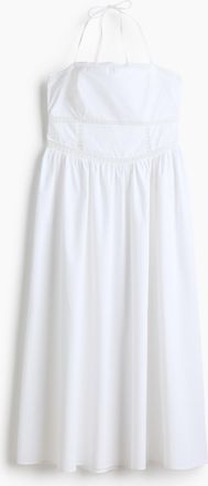 H&M Baumwollkleid mit Bindetr&auml;gern - White