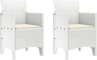 vidaXL Garden Chair 2 pcs White 53 x 49 x 85 cm pp Vidaxl