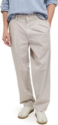 Alex Mill Georges Pleated Cotton Pants in Stone at Nordstrom, Size Xx-Large X