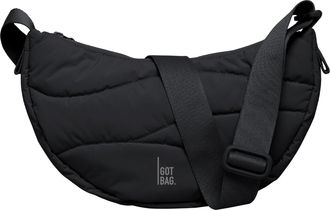 Got Bag Moon Bag Puffer Bag Womens Shoulder Bag Nylon Quilted, Black - Wavy, One Size
