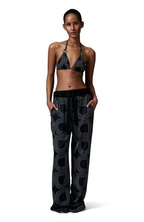 Day Birger Et Mikkelsen Posey Print Wide Leg Pants in Black at Nordstrom, Size 10
