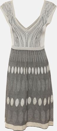 M Missoni Beige/grey Knit Mini Dress