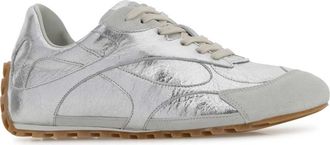 Bottega Veneta Womens Silver Leather Orbit Flash Sneakers Cosilveroptical