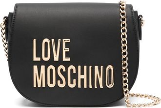 Love Moschino logo-lettering faux-leather crossbody bag - women - Polyurethane - OS - Black