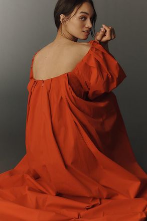 Caroline Constas Palmer Puff-Sleeve Maxi Dress