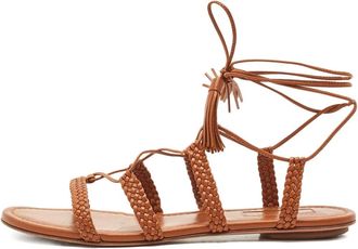 Aquazzura Sandali Stromboli con suola piatta - Marrone