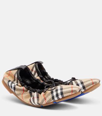 Burberry Fawn Burberry Check ballet flats