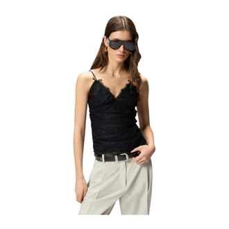 Pinko Sleeveless Tops, female, Black, Size: S Fragola Top