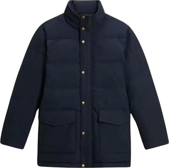 Woolrich Jassen, Heren, Blauw, M, Katoen, Ramar Cloth Puffer Jas