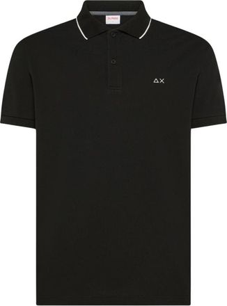 Sun 68 Polo van piqu&eacute; katoen - Heren - Polos - Zwart - S - Katoen - Tops