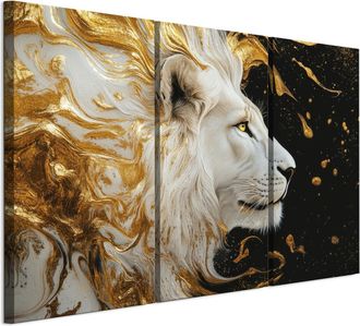 OEM Cuadro Sobre Lienzo Italiano De 90 X 60 Cm, Tr&iacute;ptico - Estilo Modernista - Animales Cuadro Sobre Lienzo Italiano De 120 X 80 Cm, Tr&iacute;ptico - Estilo Mod
