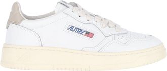 Autry White Medalist Leather Low-Top Sneakers