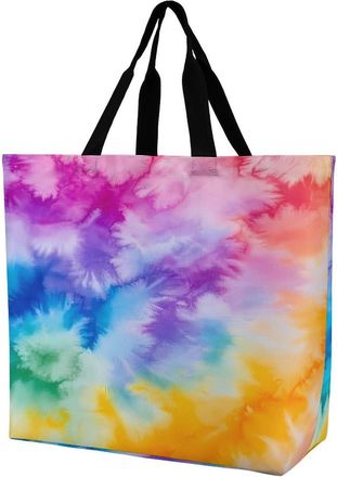 Generic Tie Dye Rainbow Reusable Shopping Bags Large Capacity Grocery Bag Heavy Duty Tote for Women 40x40x16cm