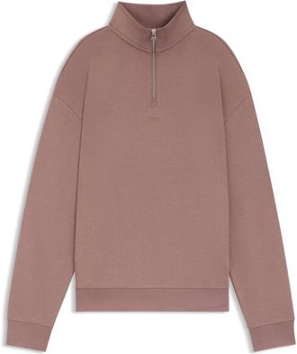 HUGO BOSS Relaxed-fit cotton sweatshirt with zipper neck
