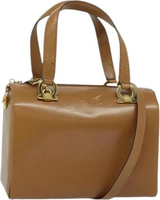Ferragamo Tweedehands leren handtassen - Dames - Vintage Handtas - Bruin - ONE Size - Leer - Vintage