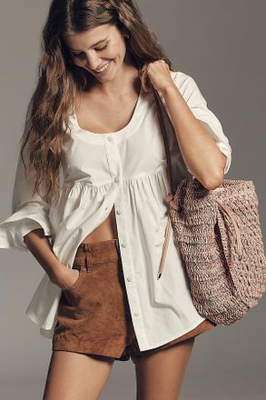 Maeve Long-Sleeve Scoop Babydoll Top