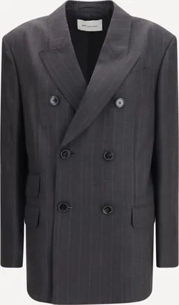 Ami Striped wool double breasted Blazer Female 38